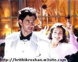 Hrithik Roshan in white suit - song Janeman-Janeman (Kaho Naa Pyaar Hai)